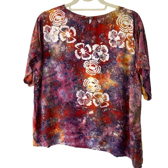Lady Cactus Womens Shorts Top Set Size Medium M Vintage Batik Print Bohemian - Picture 10 of 12